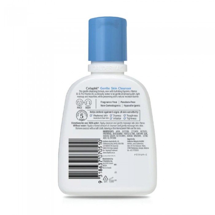 CETAPHIL Gentle Skin Cleanser 125ml for Face Wash and Body Wash, Sabun Mandi, Sabun Badan