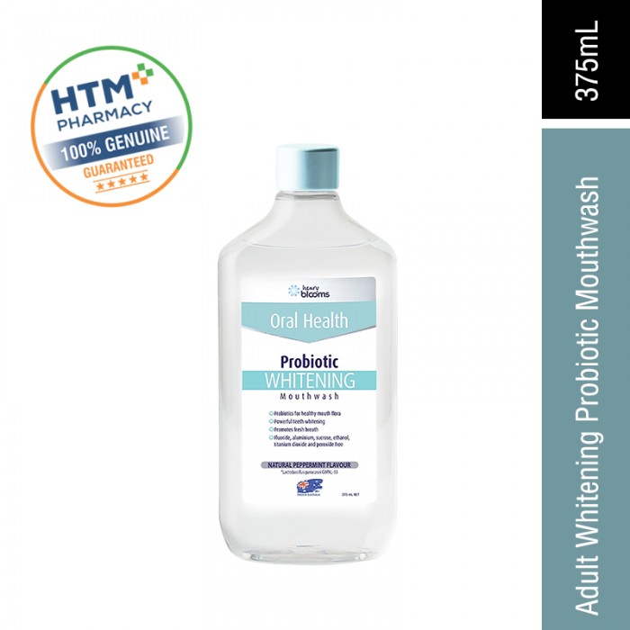 HENRY BLOOMS ADULT WHITENING PROBIOTIC MOUTHWASH 375ML