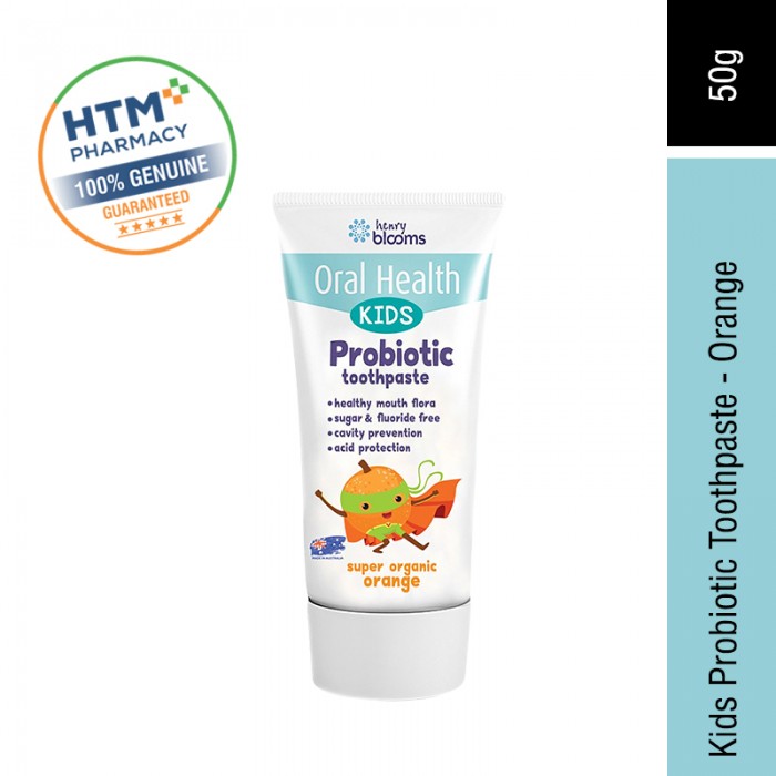 HENRY BLOOMS KIDS PROBIOTIC TOOTHPASTE - ORANGE FLAVOUR 50G