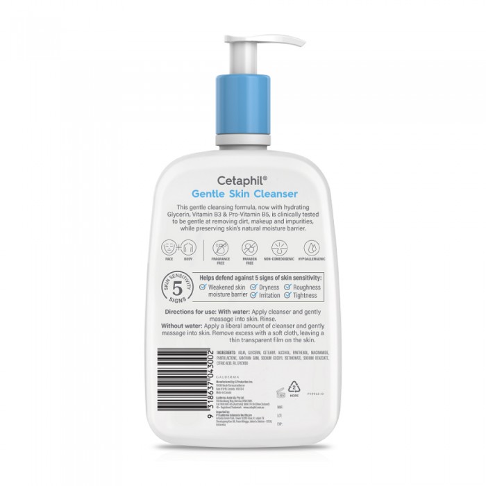 CETAPHIL Gentle Skin Cleanser 1L for Face Wash and Body Wash, Sabun Mandi, Sabun Badan
