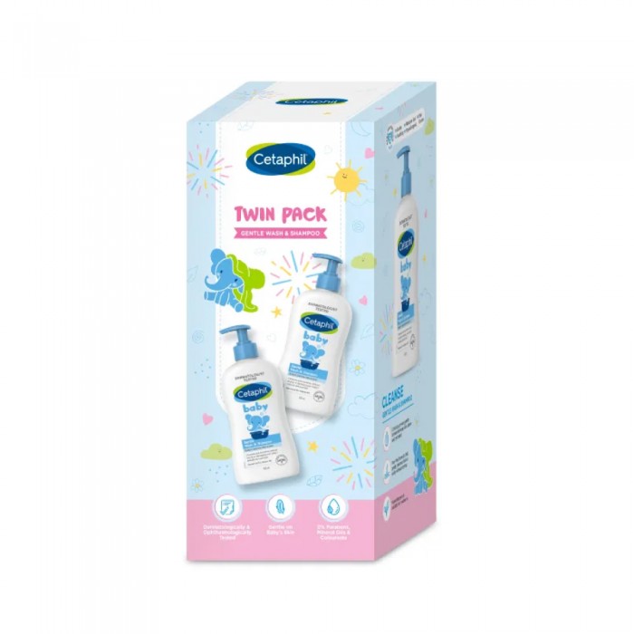 CETAPHIL Baby Gentle Body Wash & Shampoo 400ml X 2 Sabun Baby, Baby Shampoo, Shampoo Baby