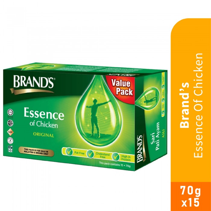 BRANDS Essence of Chicken 70g X 15's with High Protein Chicken Essence for Immune & Energy Booster, Pati Ayam