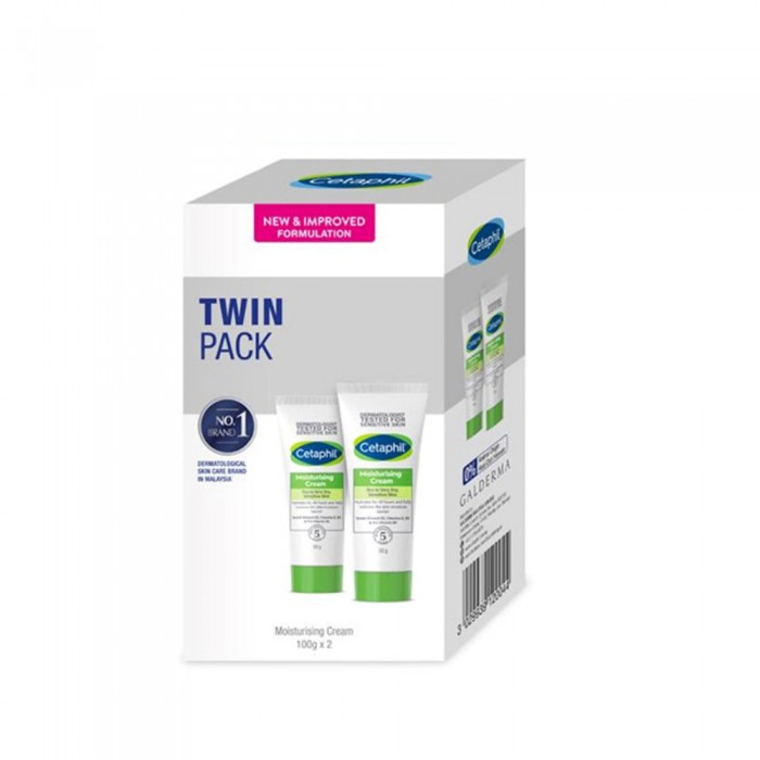 CETAPHIL Moisturizing Cream 100g X 2 for Moisturizer, Moisturiser, Krim Badan, 保湿