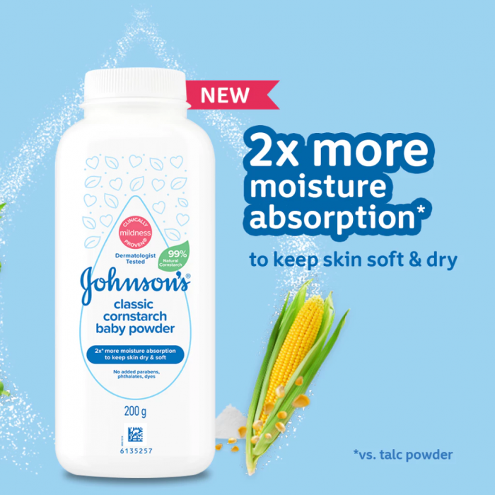 JOHNSONS CONRSTARCH BABY POWDER 200G - CLASSIC
