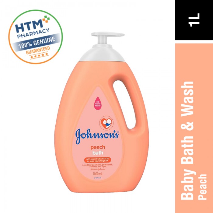 JOHNSONS BABY BATH & WASH 1000ML - PEACH