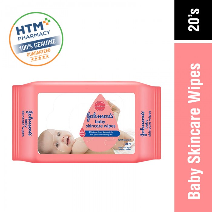 JOHNSONS BABY SKINCARE WIPES 20'S