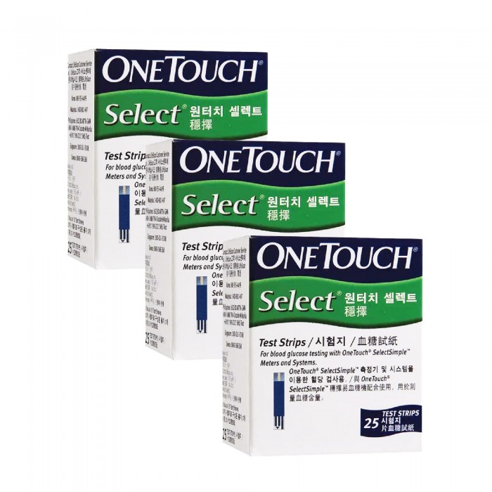 ONE TOUCH Select Test Strip 3 X 25's for Glucose Test Strip, Kencing Manis Test, One Touch Strip