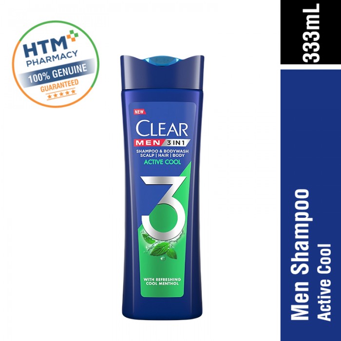 CLEAR MEN SHAMPOO 333ML - ACTIVE COOL