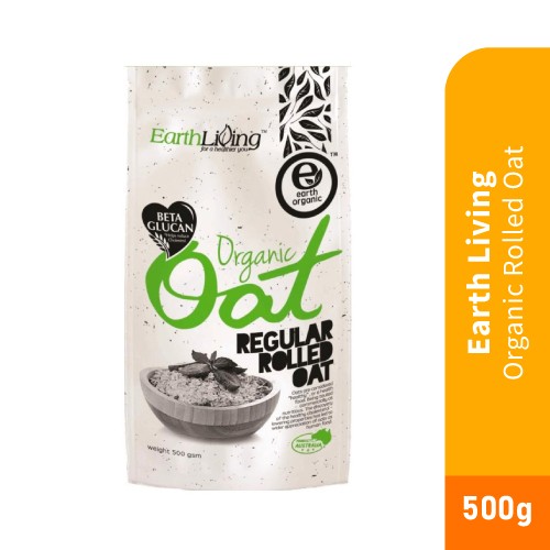 EARTH LIVING Organic Rolled Oat Organic for Diet (500g) [Oats Cereal/Oat Cereal/Oatmeal/Oat Cereal Drink/麥片]