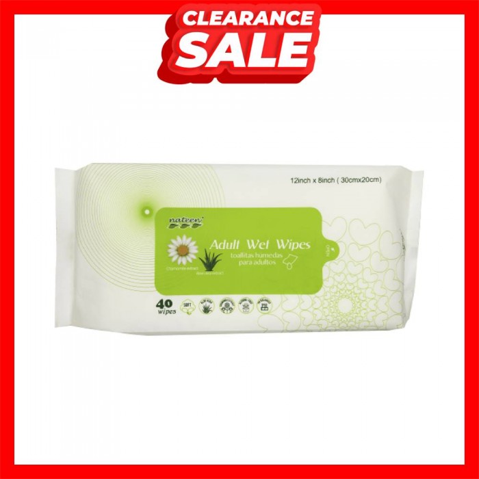 [CLEARANCE] ABSORBA NATEEN ADULT WET WIPES 40'S (EXP: 11/25)