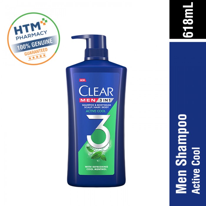 CLEAR MEN SHAMPOO 618ML - ACTIVE COOL