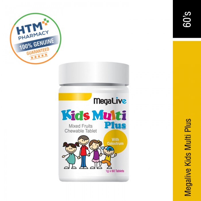 MEGALIVE KIDS Multi Plus 800mg 60's Multivitamin for Kids, Colostrum, Lysine for Kids
