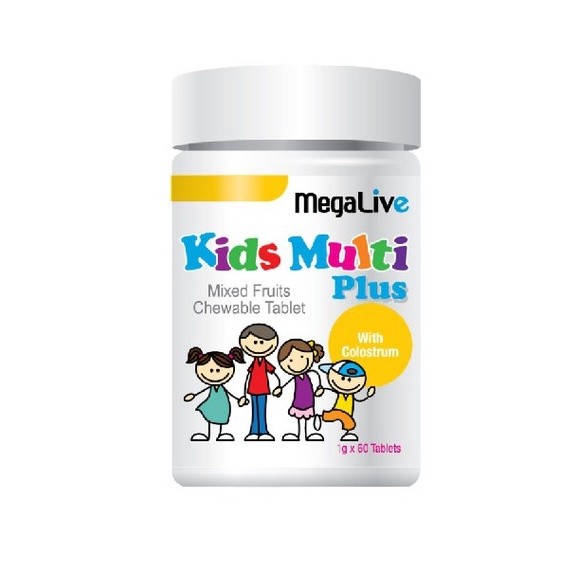 MEGALIVE KIDS Multi Plus 800mg 60's Multivitamin for Kids, Colostrum, Lysine for Kids