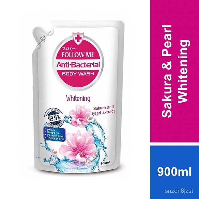 FOLLOW ME ANTIBACTERIAL BODY WASH REFILL PACK 900ML - WHITENING