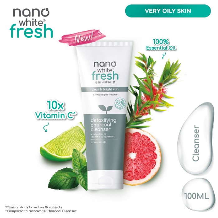 Nanowhite Fresh Detoxifying Charcoal Cleanser 100ml Pencuci muka brightening facial cleanser 洗臉霜/洗面奶