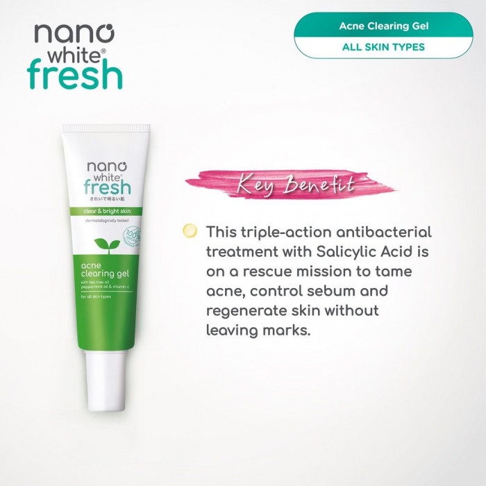 NANOWHITE FRESH ACNE CLEARING GEL 30ML (NEW)