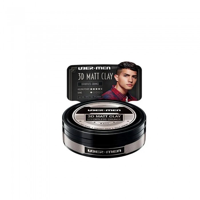 UBERMEN Matte Clay Rambut Lelaki, Hair Clay Men, Clay Pomade, 发泥 - 70g