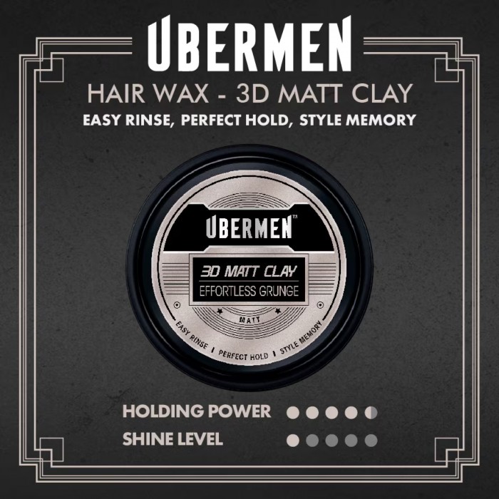 UBERMEN Matte Clay Rambut Lelaki, Hair Clay Men, Clay Pomade, 发泥 - 70g