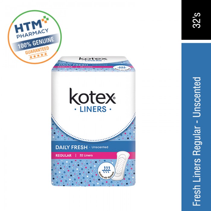 KOTEX FRESH LINERS REGULAR 32'S - UNSCENT