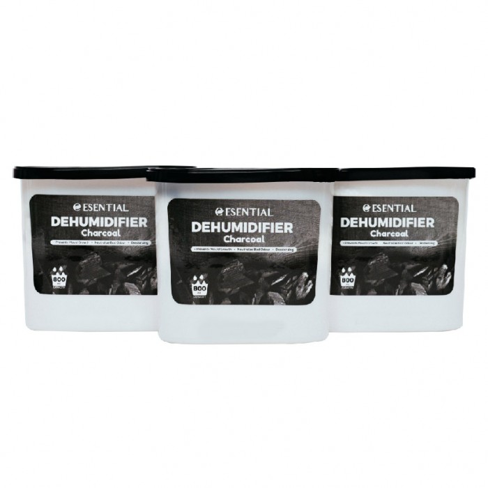 ESENTIAL Charcoal Dehumidifier 800ml X 3's for Prevent Mould, Bad Odour, Dehumidifier Moistur Absorber