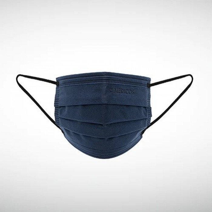 MEDICOS HYDROCHARGE 4PLY FACE MASK 50'S (SLIM FIT - S/ M SIZE) - OXFORD BLUE