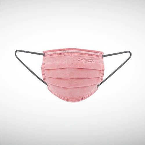 MEDICOS HYDROCHARGE 4PLY FACE MASK 50'S (SLIM FIT - S/ M SIZE) - COTTON PINK