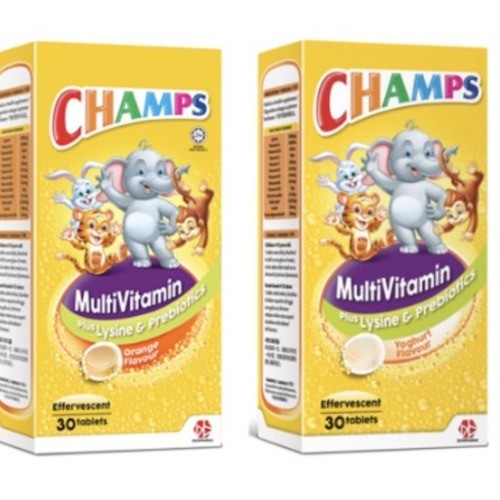 CHAMPS MULTIVITAMIN PLUS LYSINE & PREBIOTICS (YOGHURT FLAVOUR) 15'S X 2