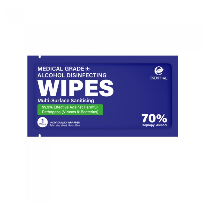 ESENTIAL Medical Grade Alcohol Disinfecting Wipes 140x 150mm With 50’s- Wipes, 湿巾