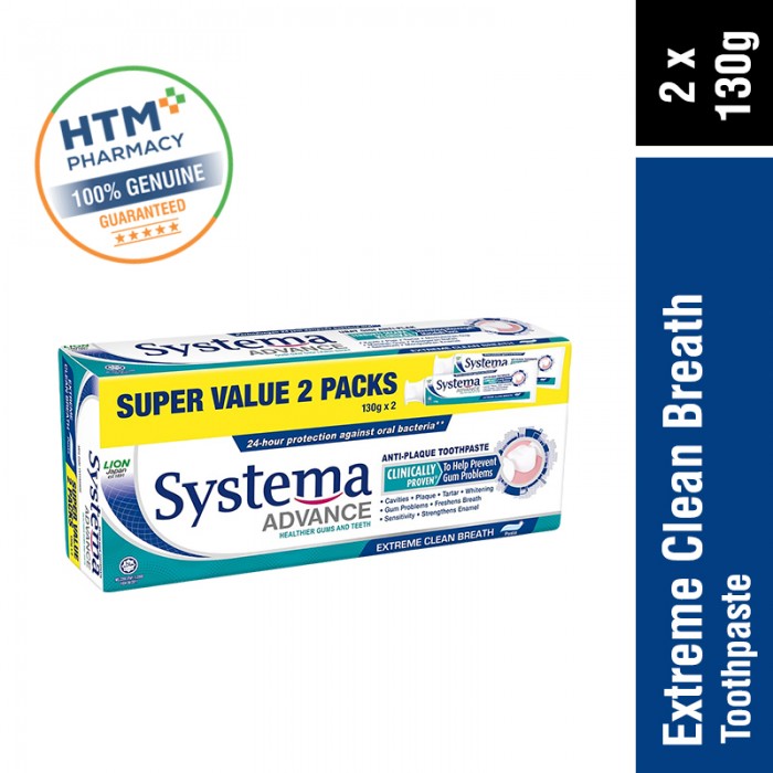 SYSTEMA TOOTHPASTE 130G X 2 - EXTREME CLEAN BREATH