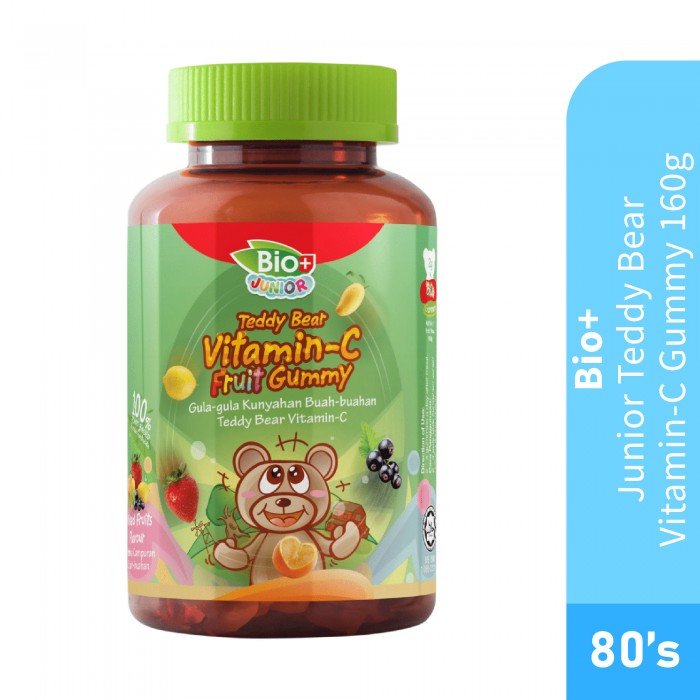 BIO+ Junior Teddy Bear Vitamin-C Gummy for kids 160g 80's vitamin kanak kanak 維他命 c 软糖