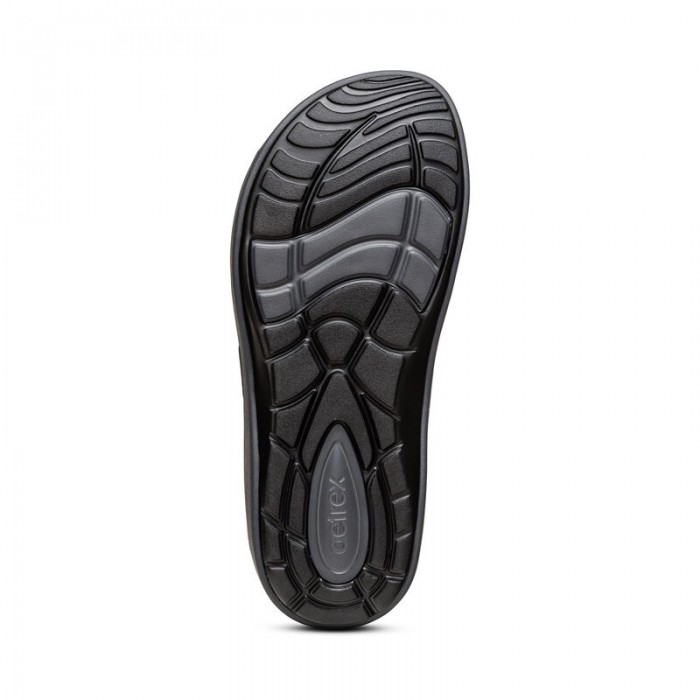 AETREX MENS MILOS SLIDE CHARCOAL - US 8