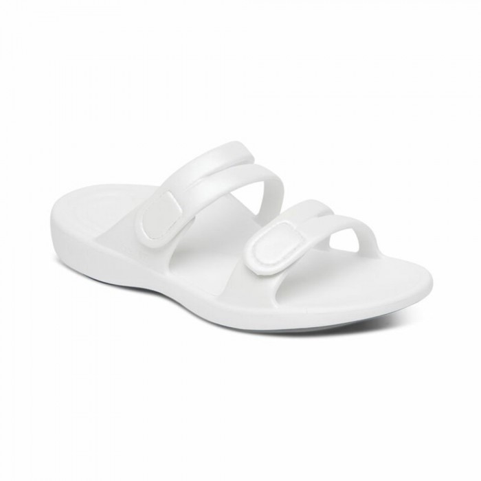 AETREX WOMENS JANEY SPORT SLIDE WHITE - US 6