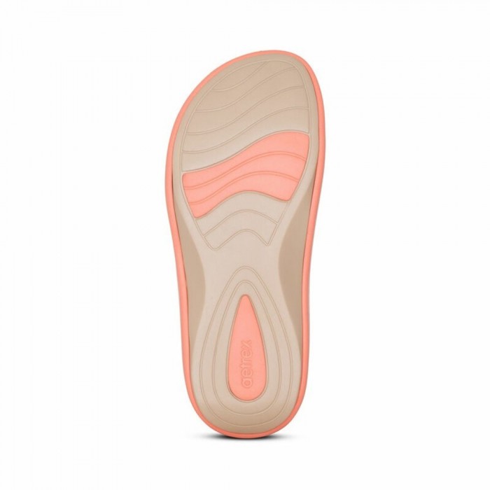 AETREX WOMENS JANEY SPORT SLIDE CORAL - US 5