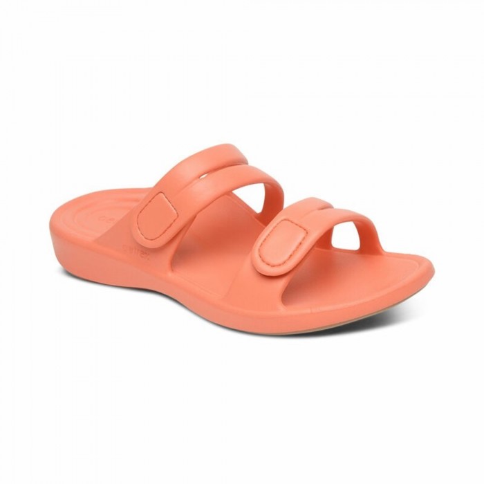 AETREX WOMENS JANEY SPORT SLIDE CORAL - US 5