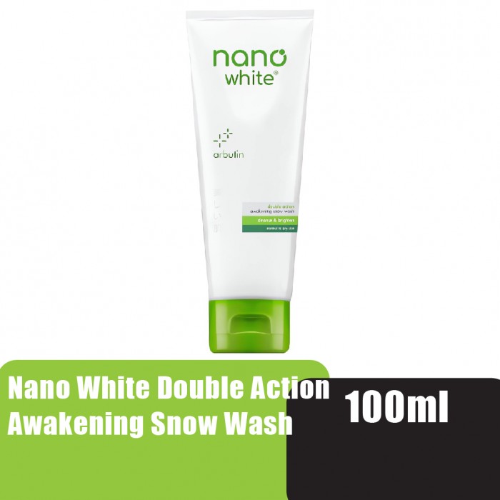 Nanowhite Double Action Awakening Snow Wash 100ml Pencuci muka facial gel cleanser 洗脸霜