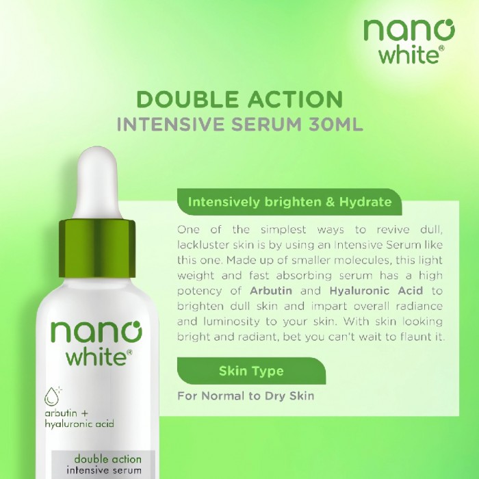 Nanowhite Double Action Intensive Serum 30ml Serum muka brightening face serum 精华液护肤品