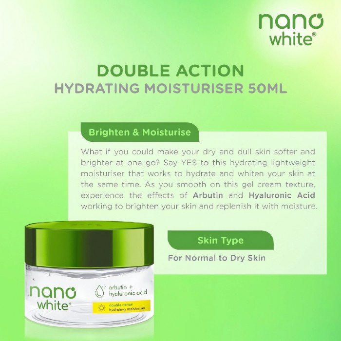 Nanowhite Double Action Hydrating Moisturizer Cream 50ml Facial 护肤品 Hydrating moisturizer skin booster