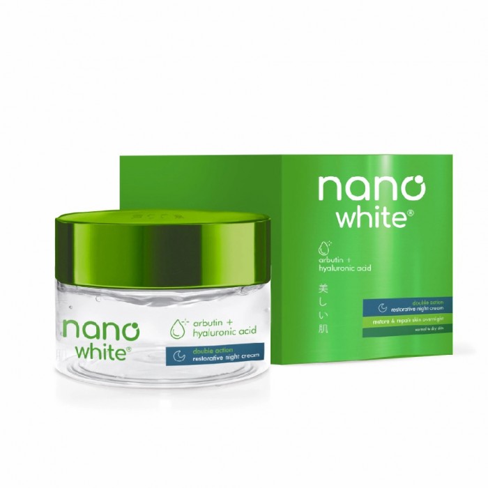 Nanowhite Double Action Restorative Night Cream 50ml Skincare Hyaluronic acid + Arbutin anti-aging