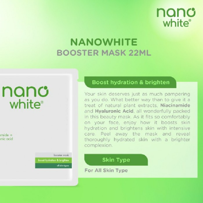 Nanowhite Double Action Booster Mask 22ml Facial hydrating sheet mask 补水面膜