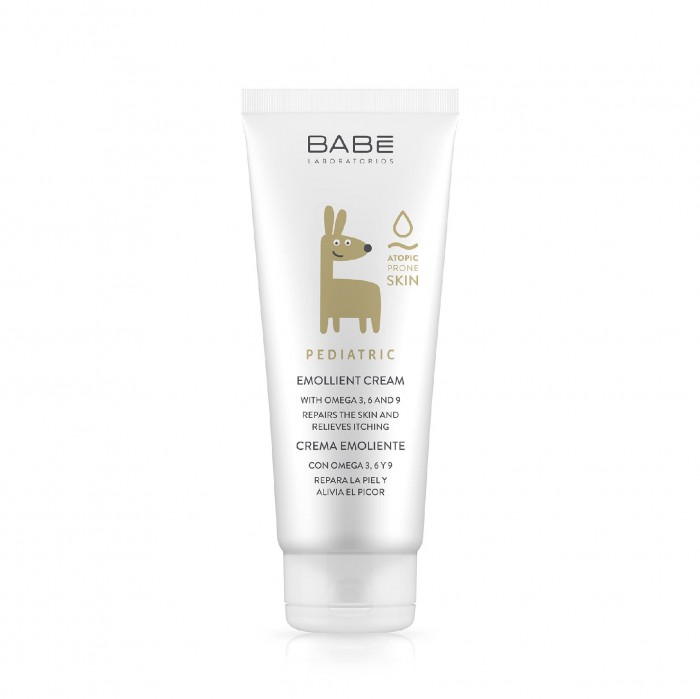 BABE LABORATORIOS Pediatric Emollient Cream 200ml with Omega 3, 6 & 9 - Itching Cream & Repair Skin (for Baby & Kids)