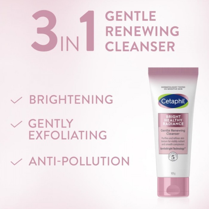 CETAPHIL Beauty Healthy Radiance Renewing Cleanser 100g for Cetaphil face Wash, Pembersih Muka