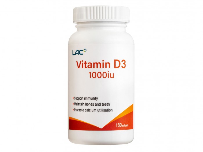 LAC VITAMIN D3 1000IU SOFTGEL 180S