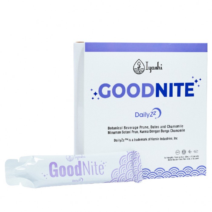 IYASHI Goodnite - Relax for Better Sleep Supplement , solve insomnia for deep sleep ( tidur lena / 安神 )  20ml x 15's