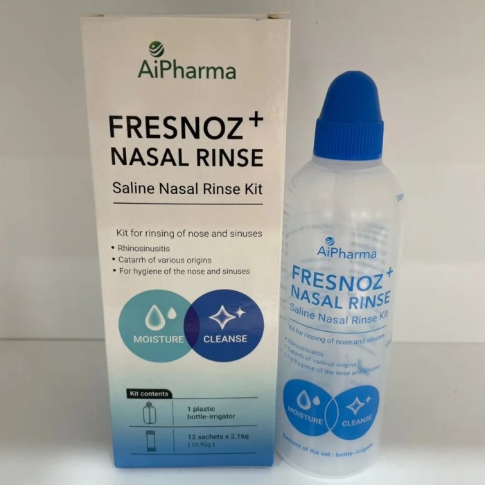 AIPHARMA FRESNOZ+ NASAL RINSE STARTER KIT (BOTLLE +12 SACHETS)