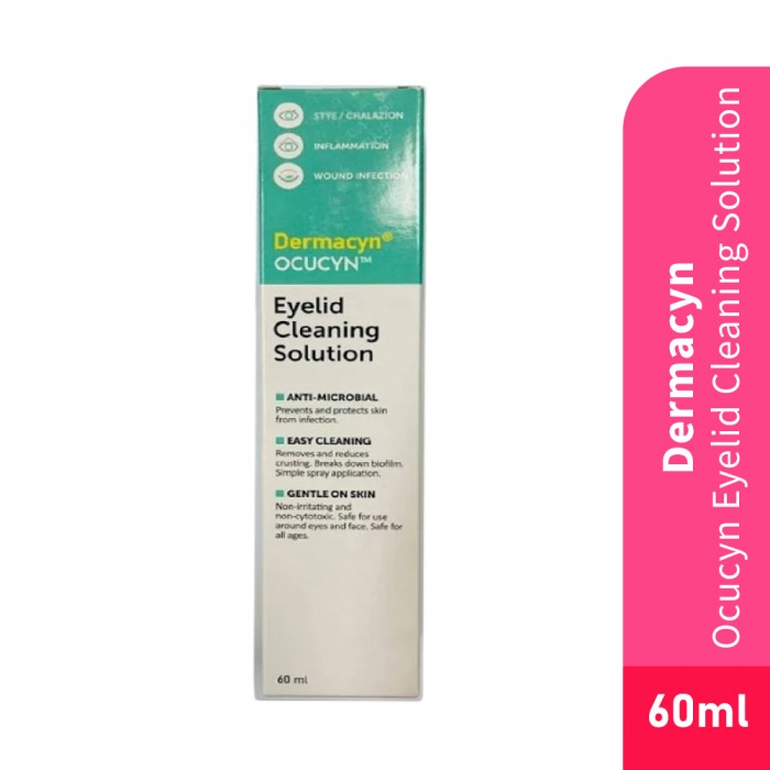 DERMACYN Ocucyn Eyelid Cleaning Solution 60ml -Eye Care, Cleaning Solution, Eye Health