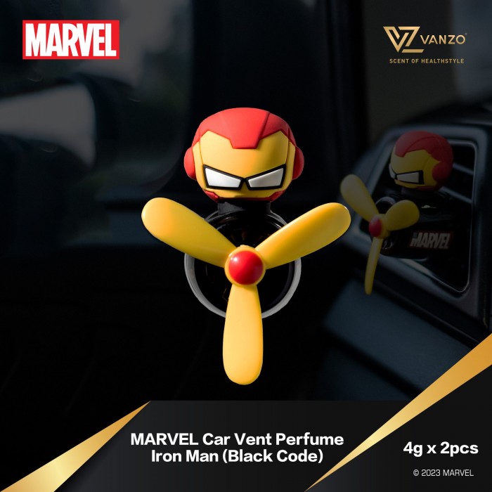 VANZO MARVEL SERIES CAR VENT PERFUME 4G X 2 (IRON MAN) - BLACK CODE