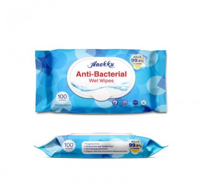 ANAKKU BABY WIPES ANTI-BACTERIAL 30'S X 2