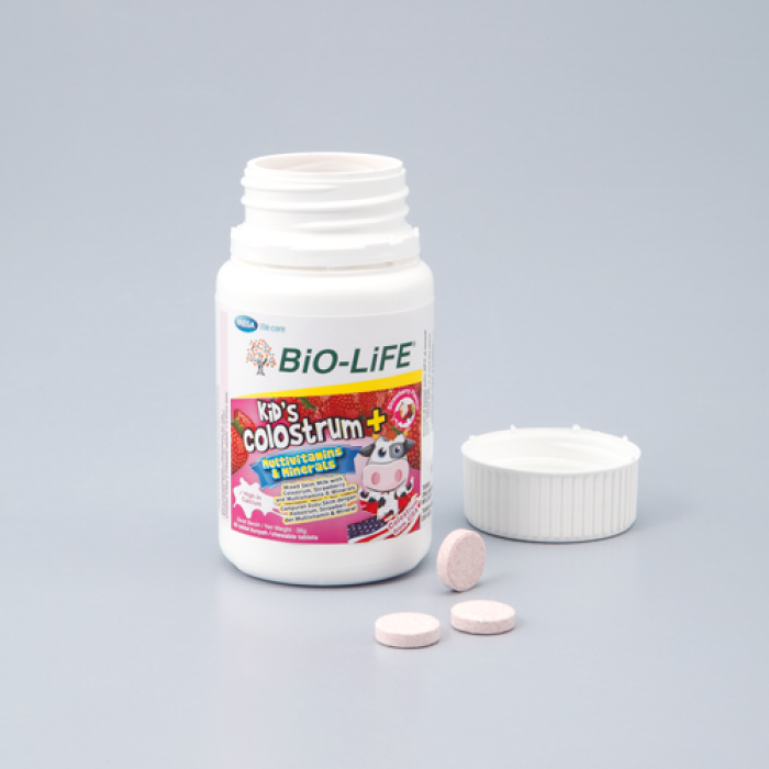 BIO-LIFE KID'S COLOSTRUM + MULTIVITAMINS & MINERALS 60'S - STRAWBERRY FLAVOUR