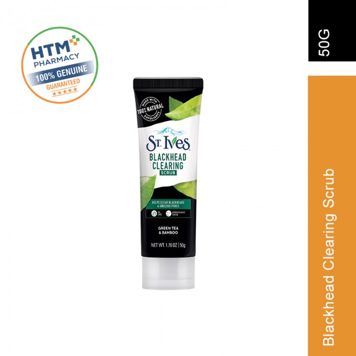 ST. IVES BLACKHEAD CLEARING GREEN TEA & BAMBOO SCRUB 50G