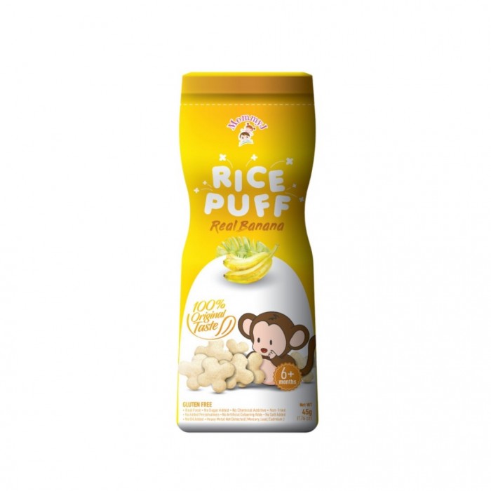 MOMMY J Rice Puff 50g - Real Banana / Pisang (Halal Baby Food, Baby Snack, Makanan Baby for 6+ Months) 宝宝零食 / 宝宝米饼 / 香蕉